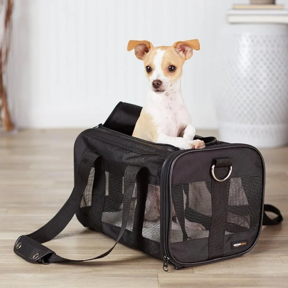 Amazon Basics Small Pet Travel Carrier - Soft-Sided - Black - No Wheels